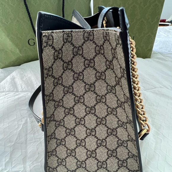 Gucci Padlock Medium Handbag Coated Canvas with Black Leather Trim + Box & Bag!! - Picture 6 of 9